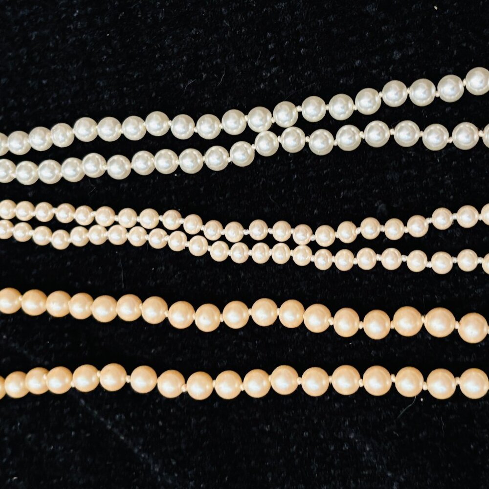 Lot of 3 Faux Pearl Vintage Necklaces